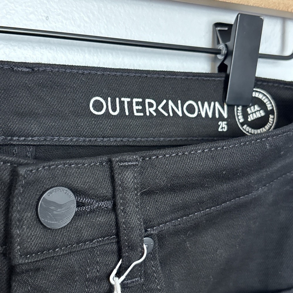 Outerknown Women's 25 Strand High Rise Skinny Jeans Black Denim - Picture 5 of 11
